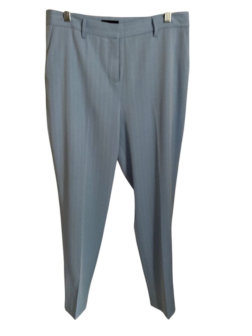 Tahari ASL Classic Pinstripe Straight Leg Pants Ice Blue  Dress Pants Size 10  N